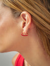 Aretes Corazón Plano rojo
