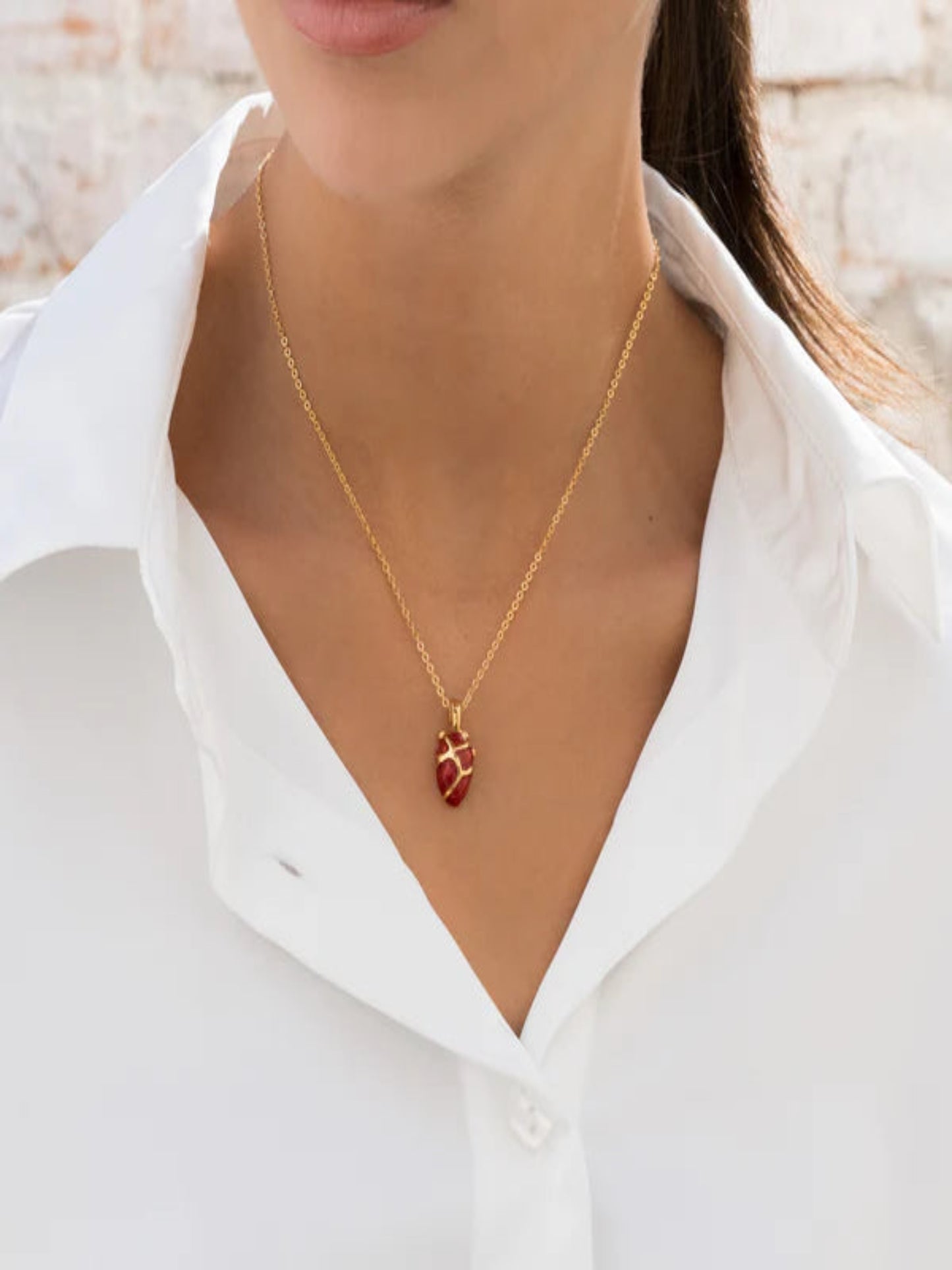 Cadena Corazón Anatómico rojo