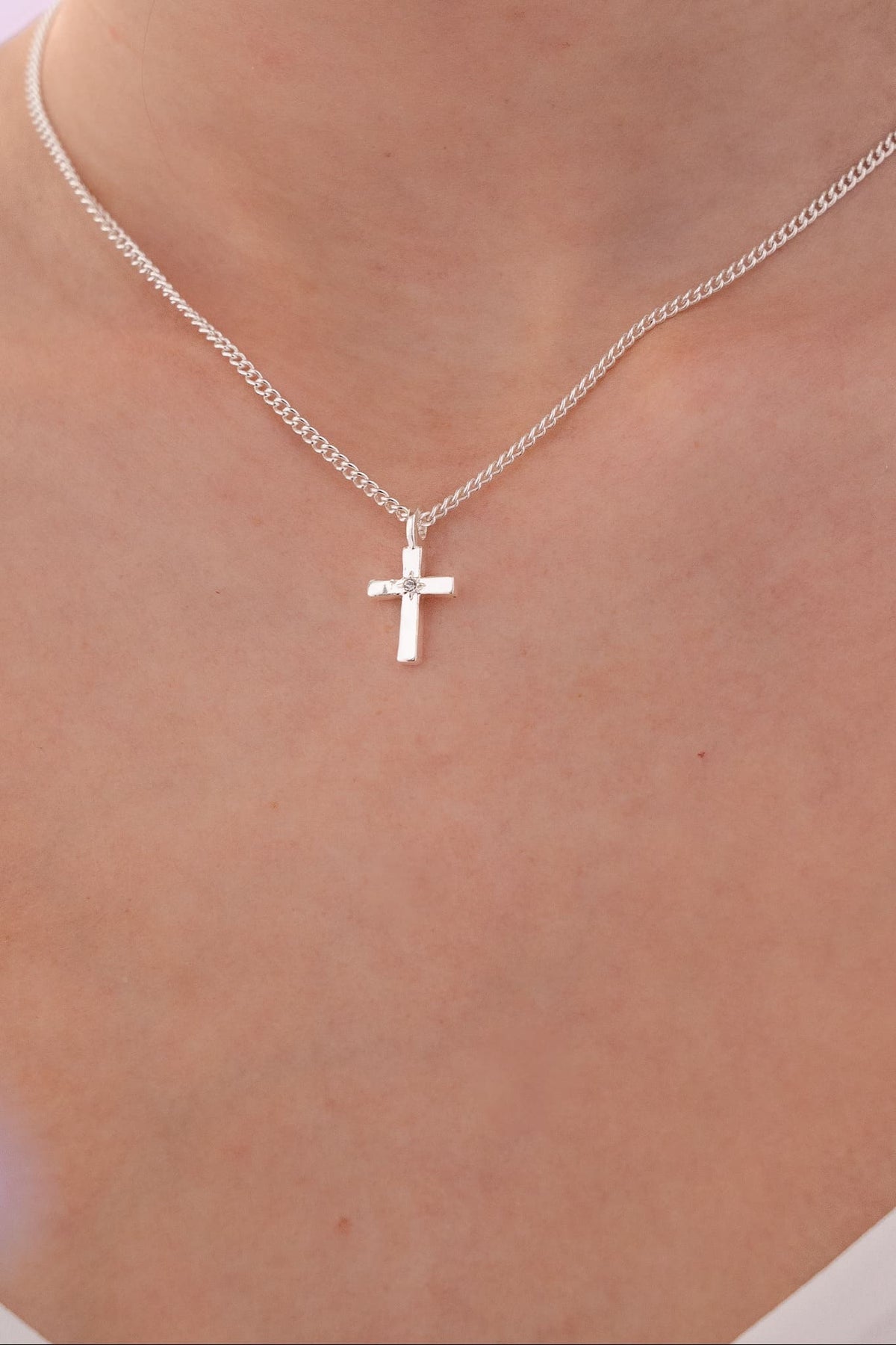 Set Collar Cruz + Aretes Plata