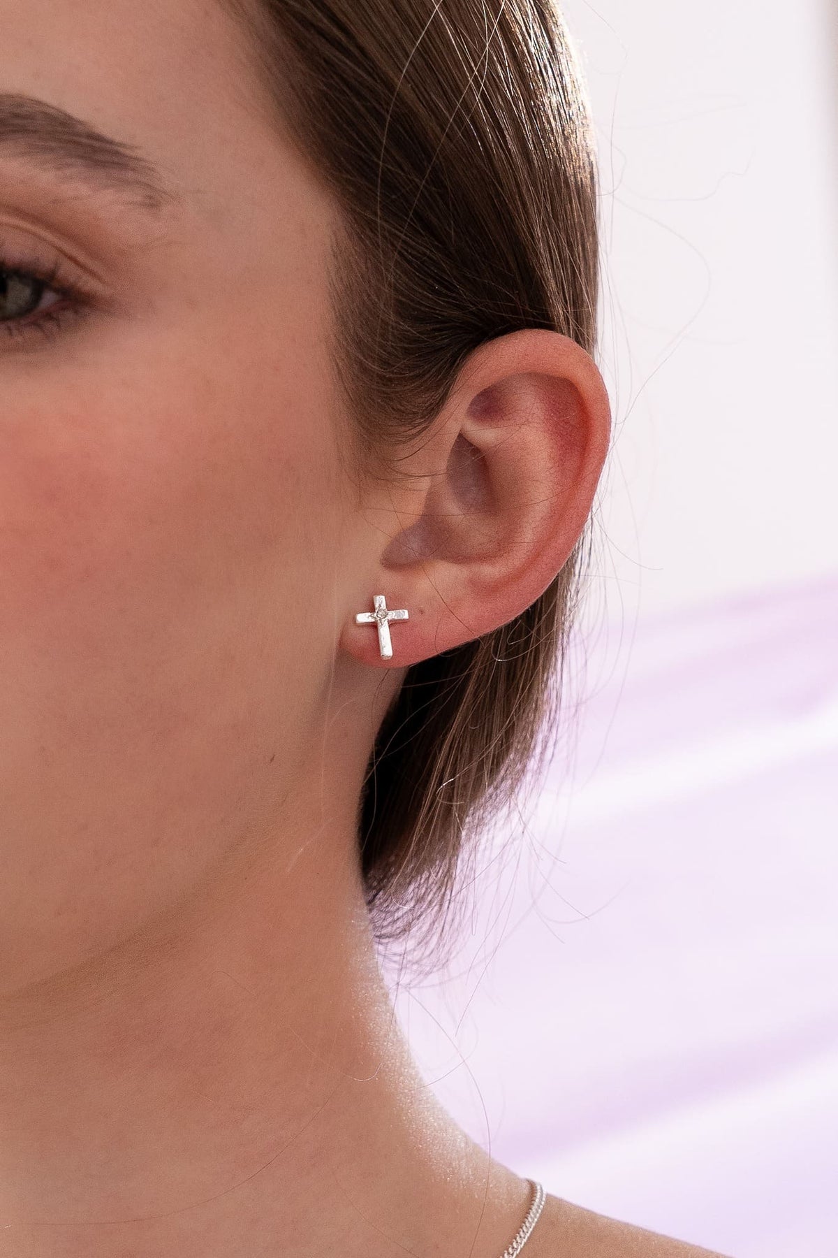 Set Collar Cruz + Aretes Plata