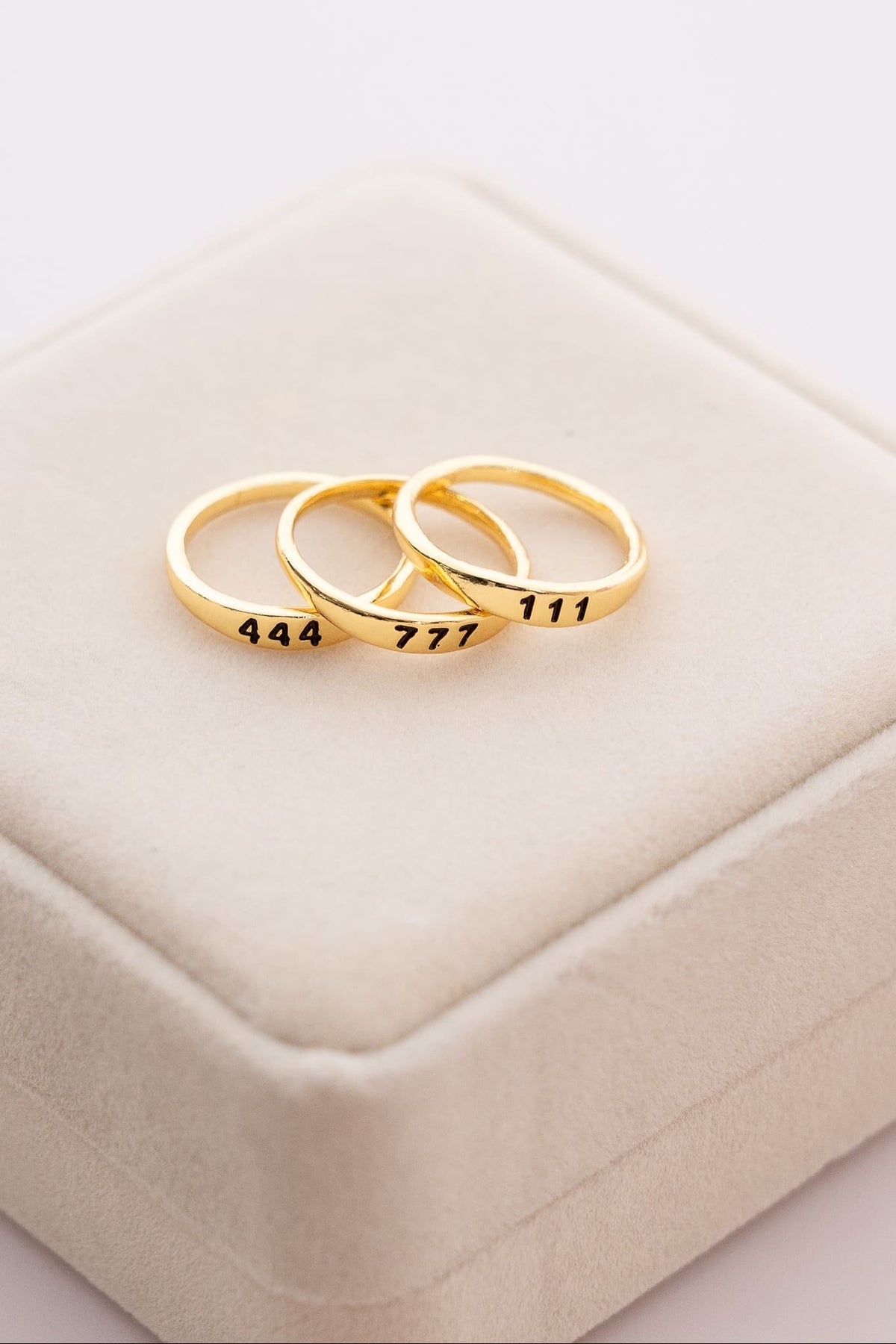 Set X3 Anillos Números Ángelicos Talla 7