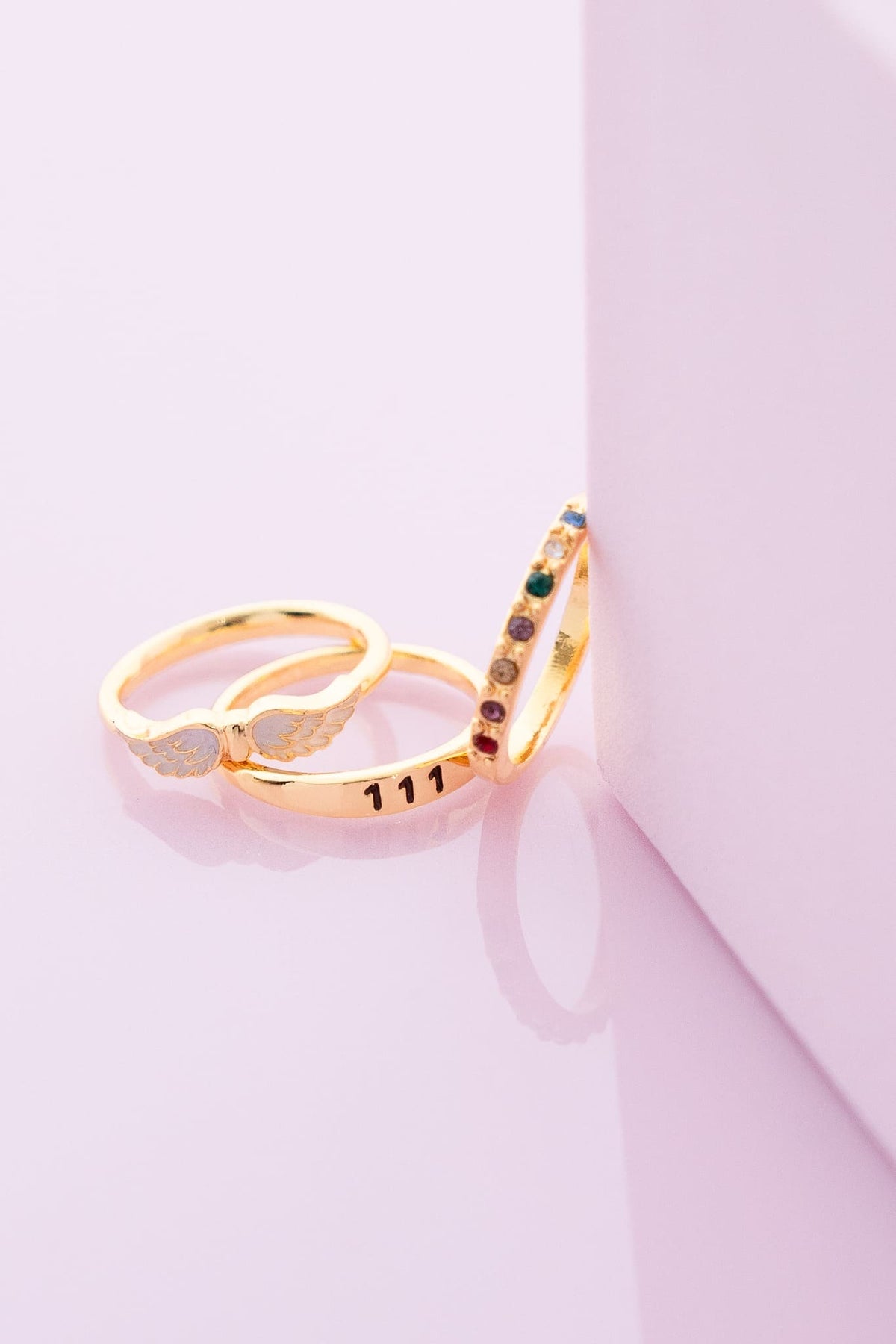 Set X3 Anillos Ángeles Talla 8