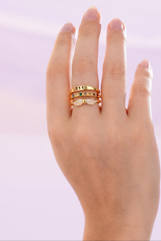 Set X3 Anillos Ángeles Talla 7