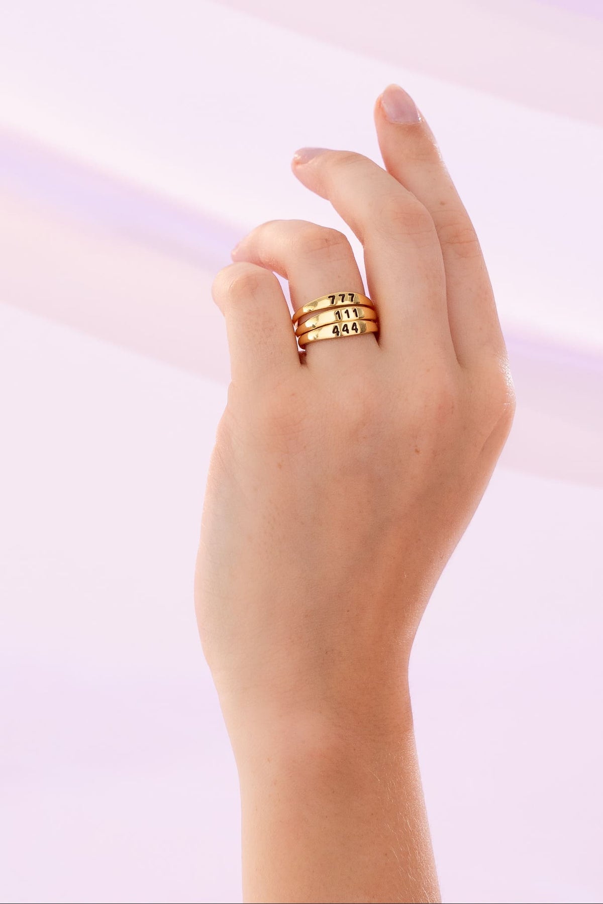 Set X3 Anillos Números Ángelicos Talla 7