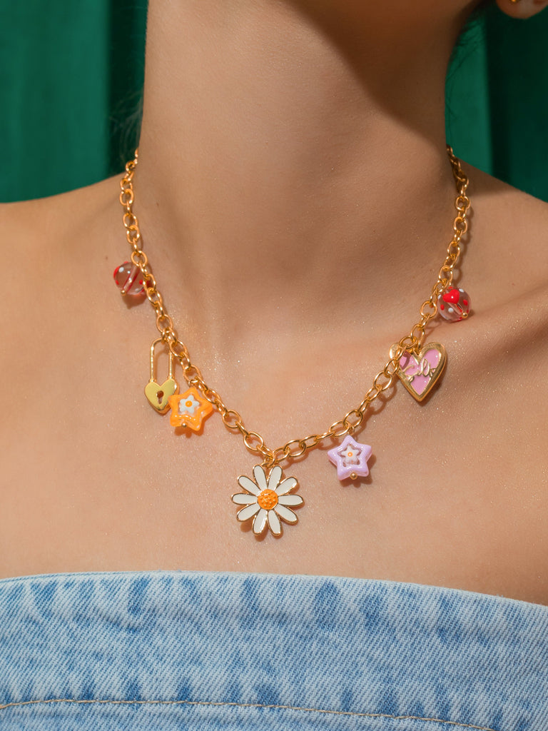 Collar Multicharms Margarita + Aretes