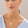 Collar + Aretes gota silver
