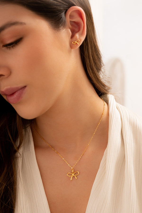 Collar + Aretes Lazo gold