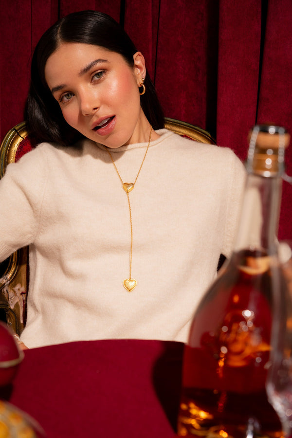 Corbatin Corazón Textura + Aretes