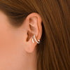 Earcuff Espiral Puntos silver
