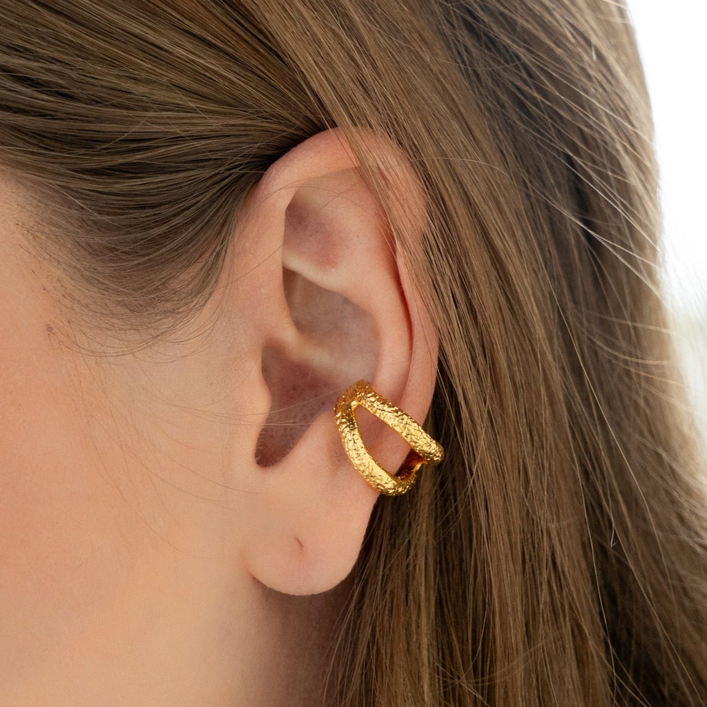 Earcuff Lineas Doble gold