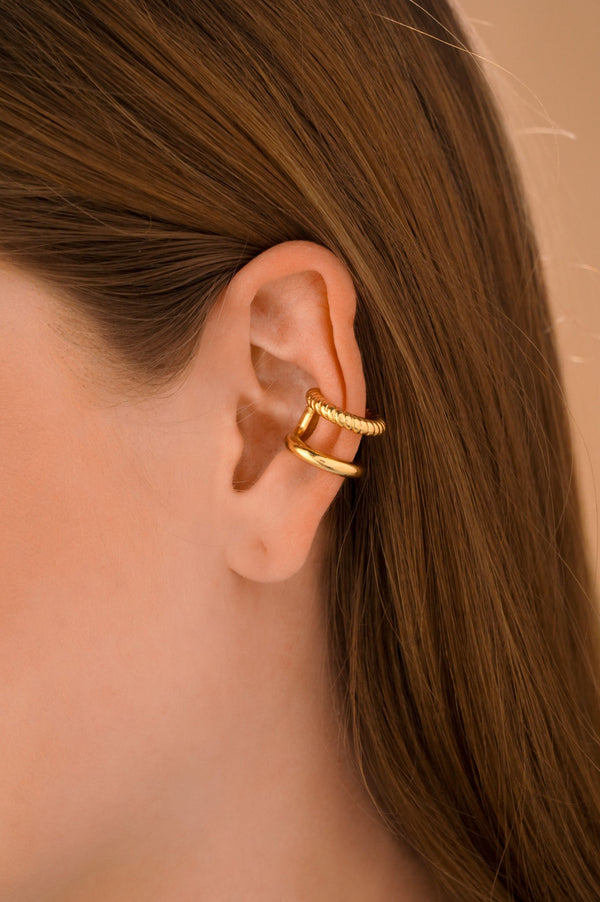 Earcuff Lazo Doble gold
