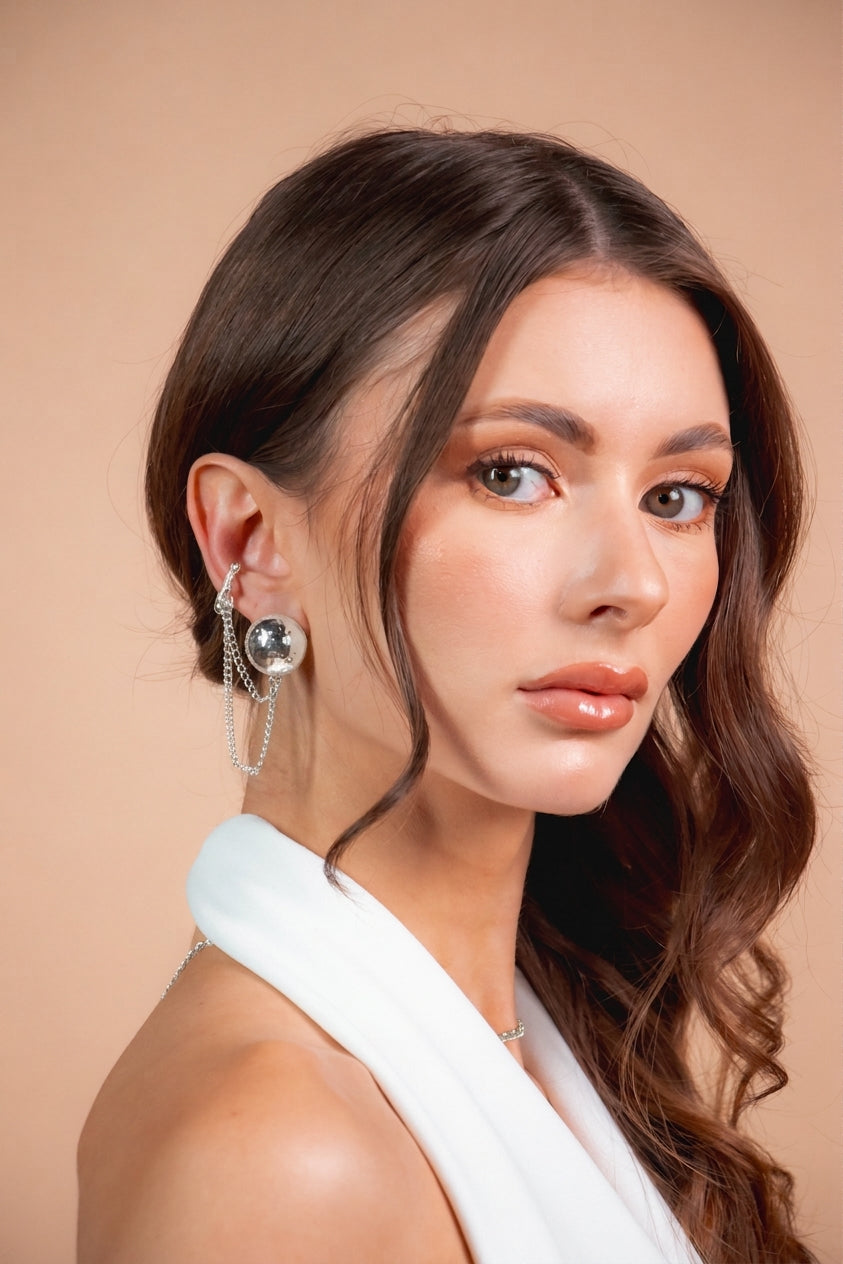 Earcuff solitario royale chain plateado