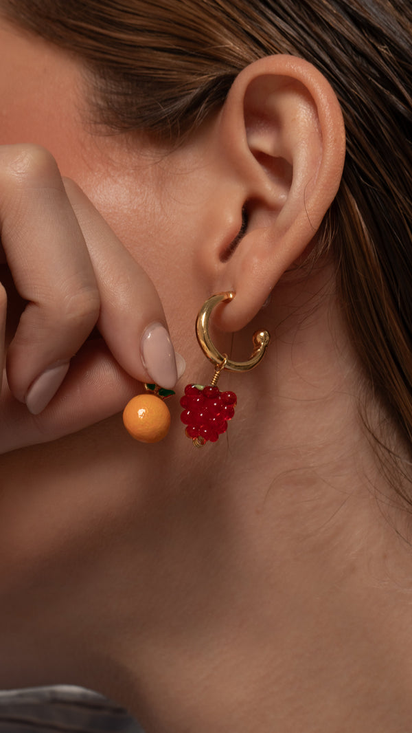 Candongas 3 en 1 Frambuesa y Naranja