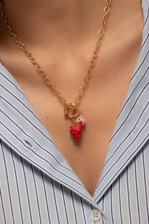 Collar Broche Fresa + Aretes