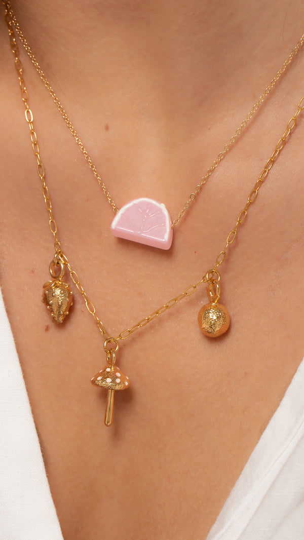 Set X2 Collares Frutas + Aretes