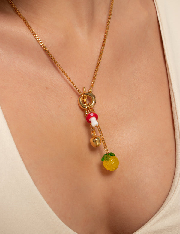 Collar Broche Limón + Aretes