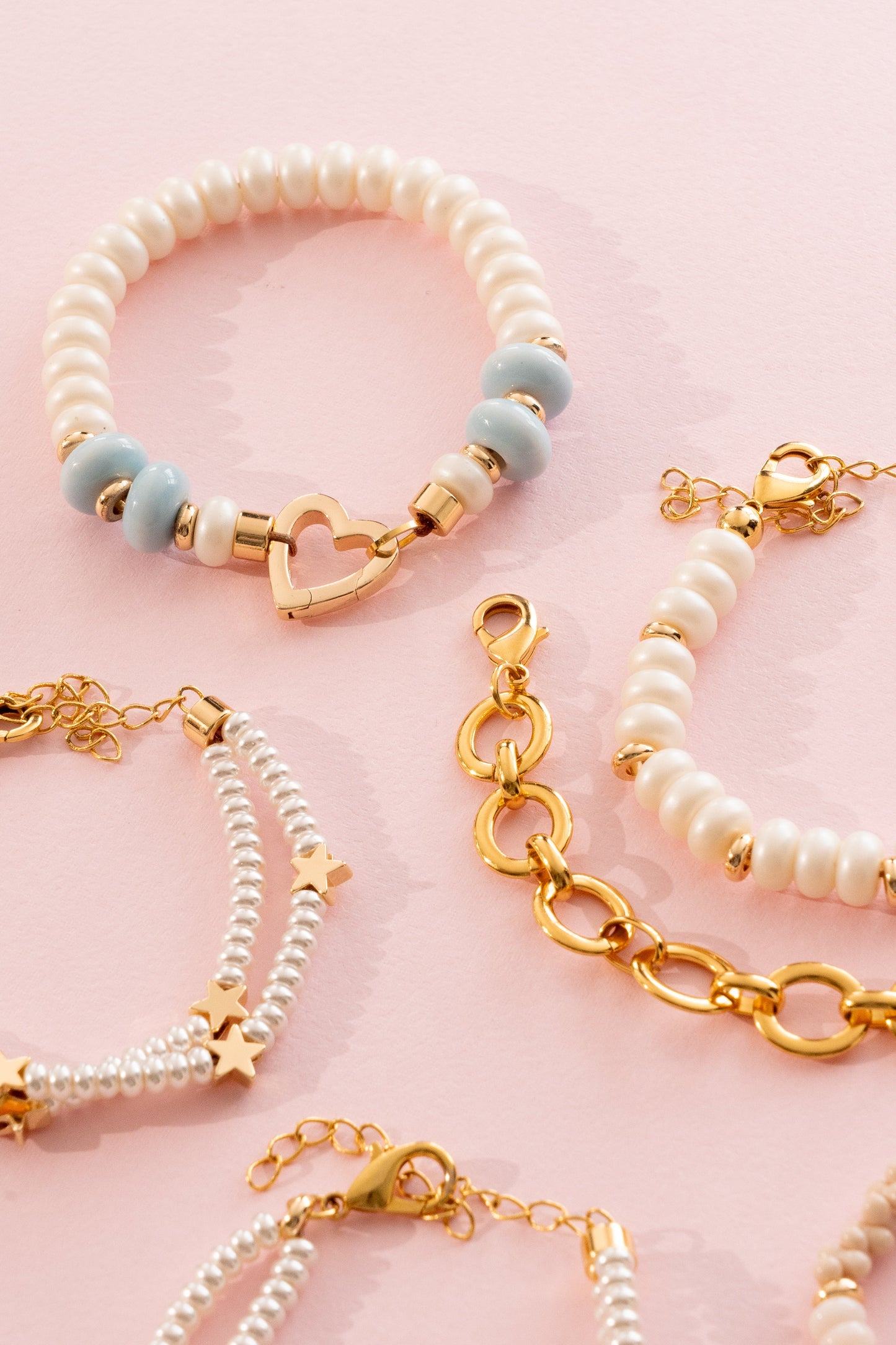 Pulsera Broche Corazón + Aretes