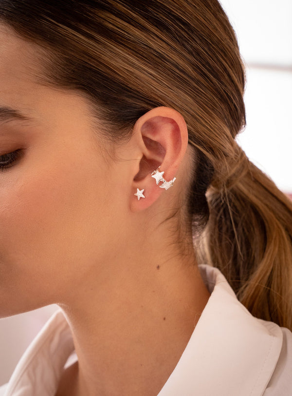 Set earcuff + topos silver