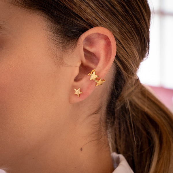 Set earcuff + estrellas dorados