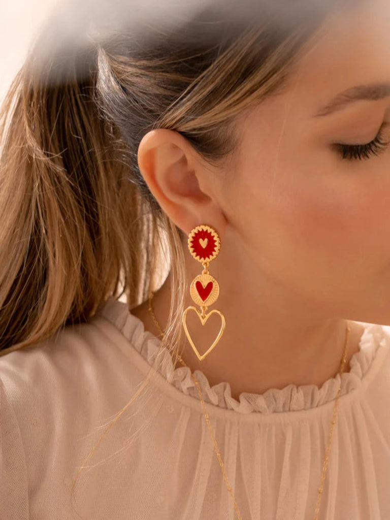 Aretes red love