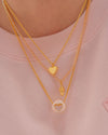Set X2 Collares Corazón Liso + Aretes