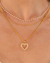 Set X2 Collares Corazón Multiperlas + Aretes