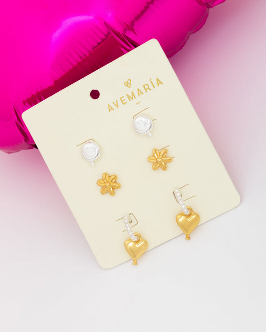 Set X3 Aretes Mini Globo By Jose Y Cami