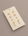 Set X4 Aretes Corazón Perla