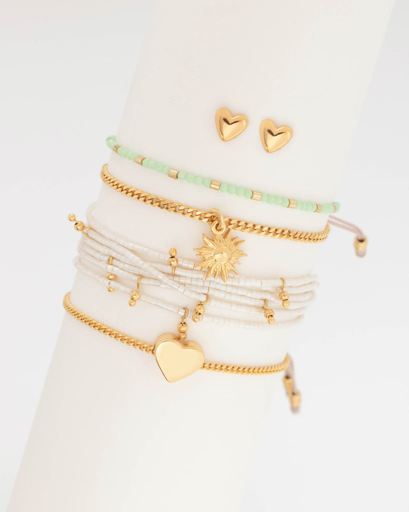 Set X4 Pulseras Amor Solar + Aretes