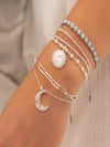 Set X6 Pulseras Sol Y Luna + Aretes