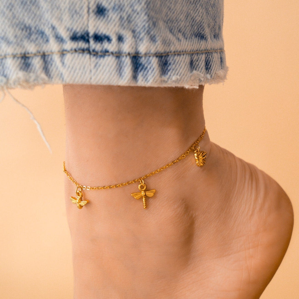 Tobillera Jardín + Aretes