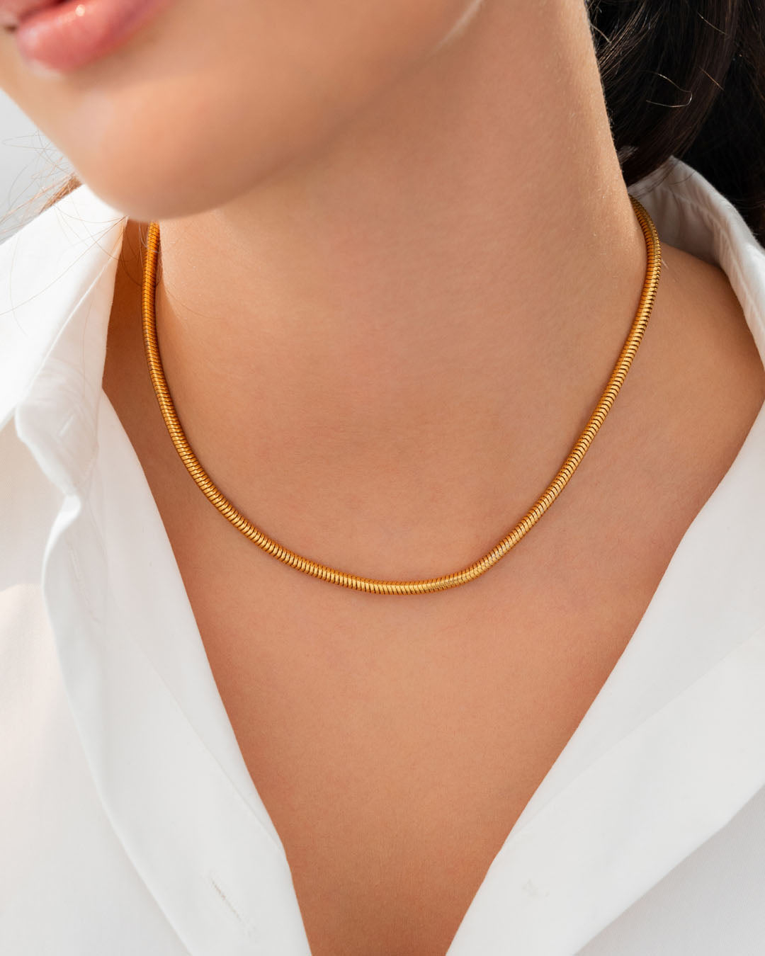 Collar  Cadena Snake Oro