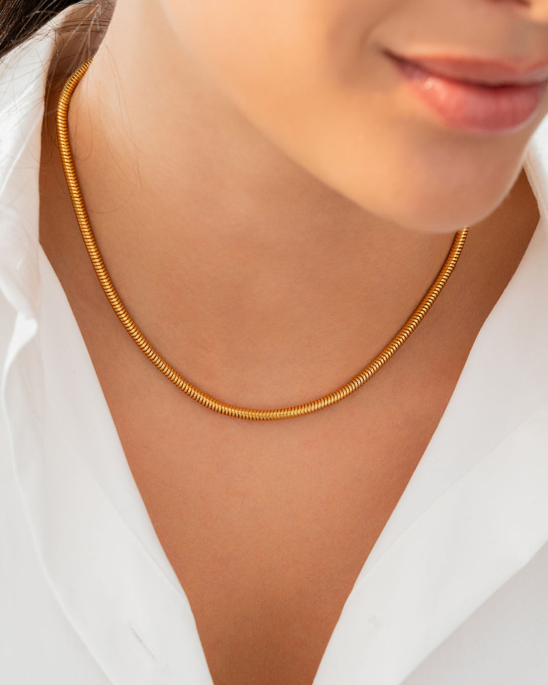 Collar  Cadena Snake Oro