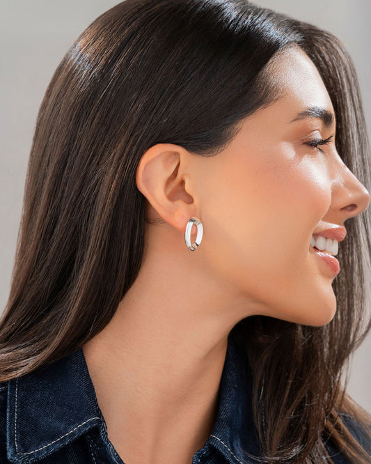 Aretes Maxi Ovalo Plata