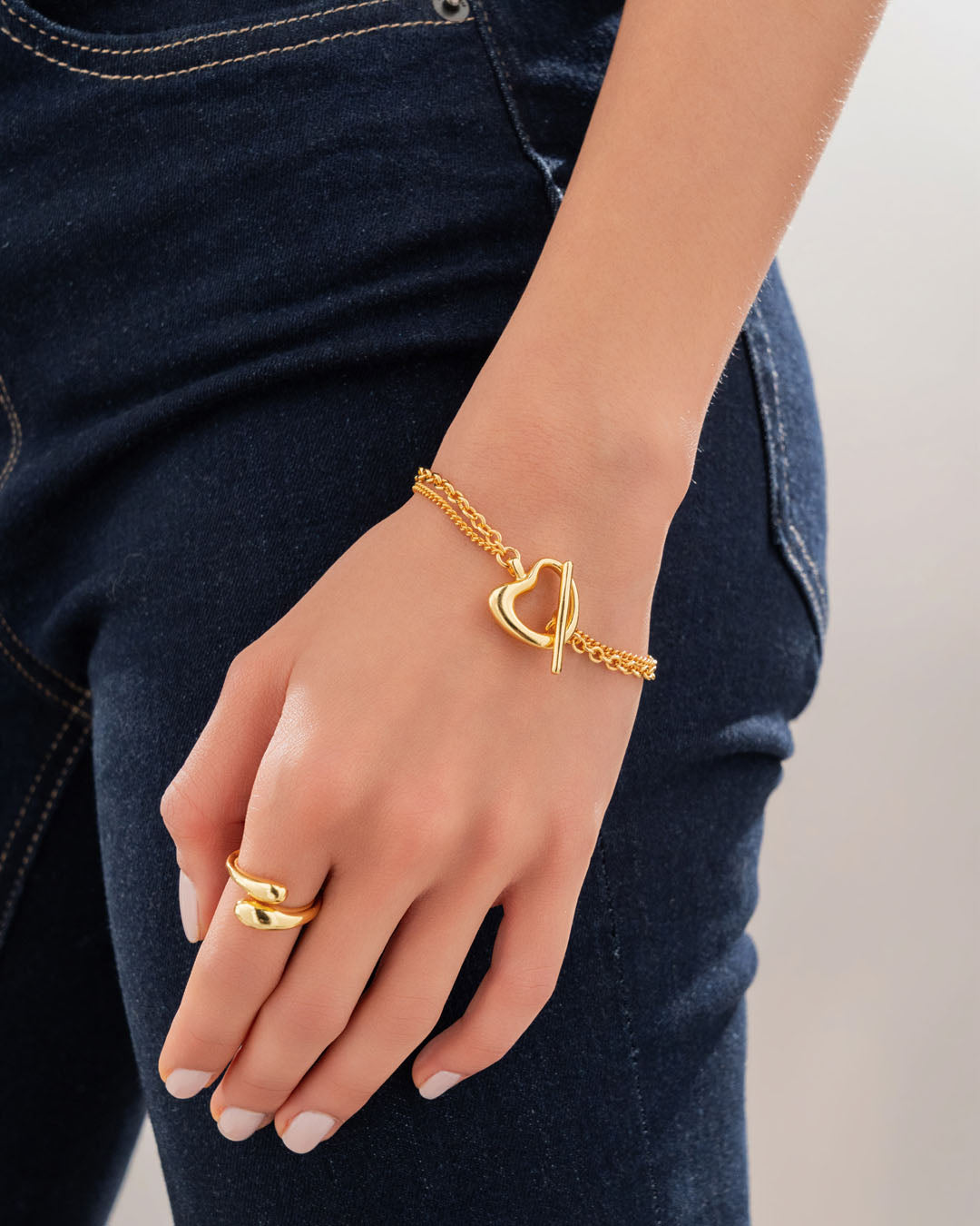 Pulsera Broche Corazón Amorfo