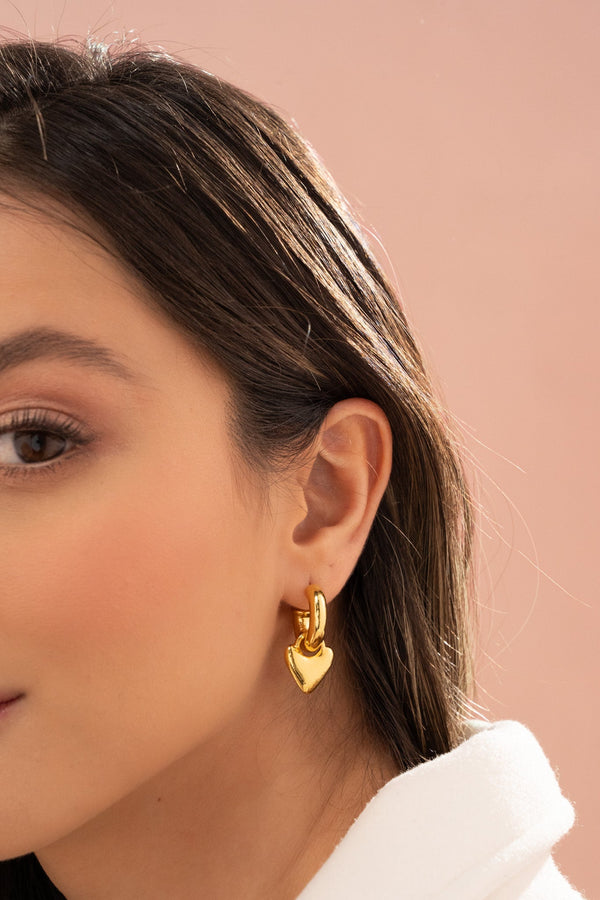 Candongas 3 en 1 Sol y Corazón gold