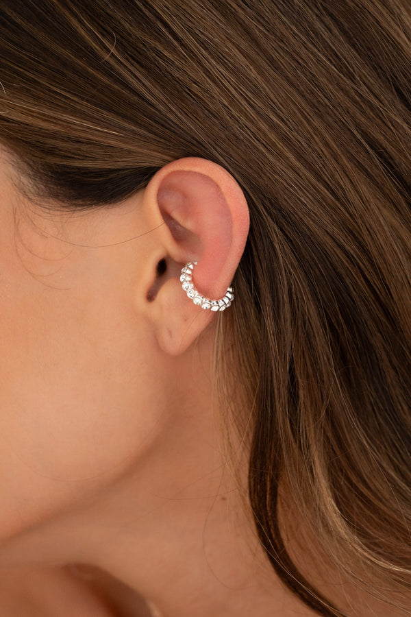 Earcuff silver y Cristales