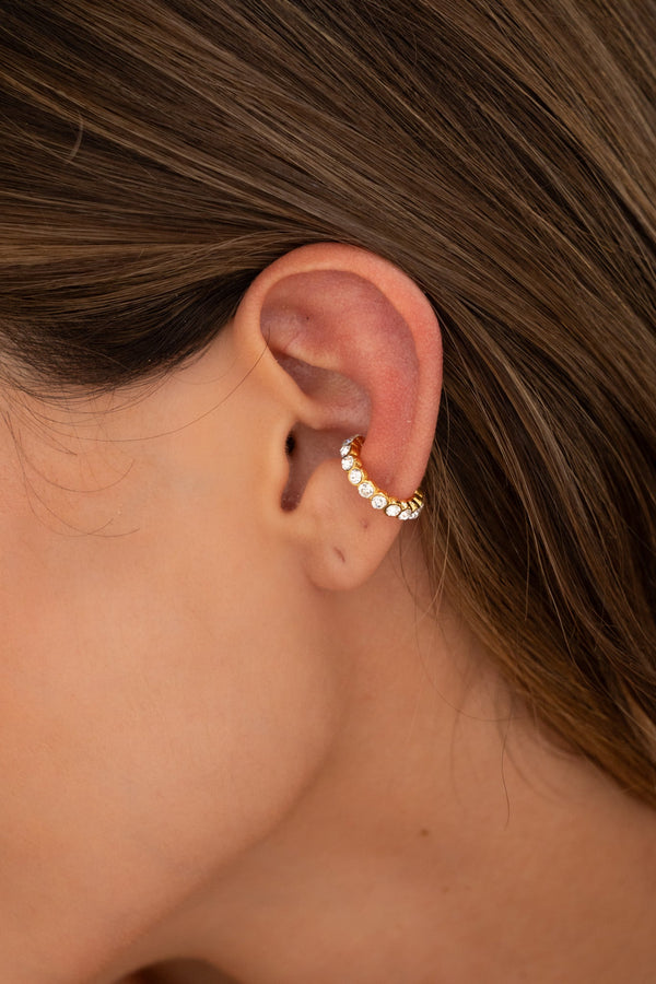 Earcuff gold y Cristales