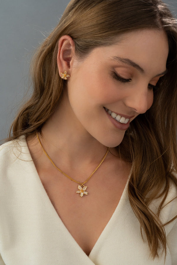 Set Collar + Aretes Flor