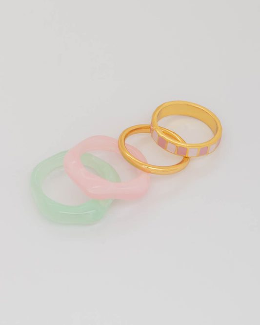 Set X4 Anillos Tablero De Colores