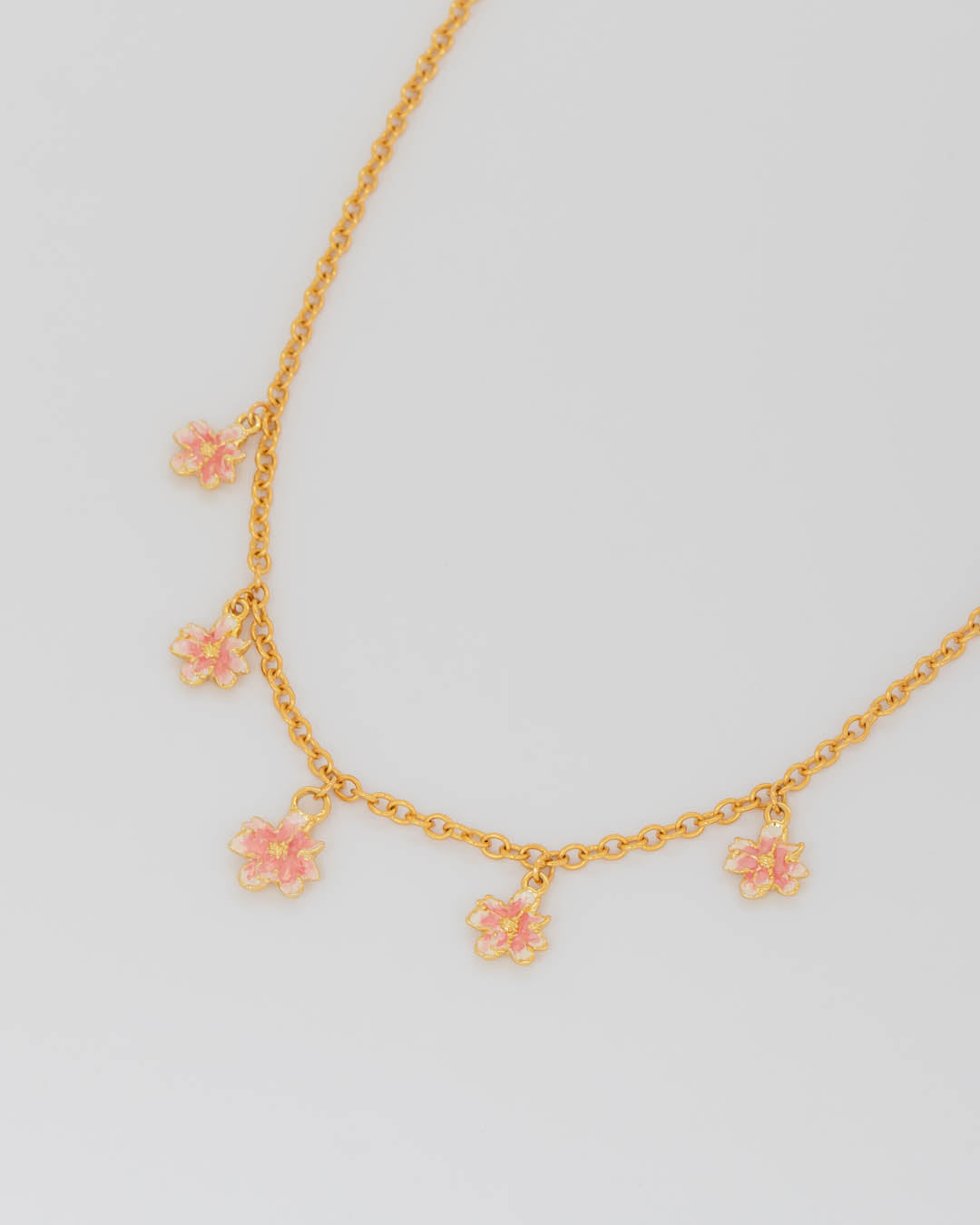 Collar Multichars Mini Flores Rosa