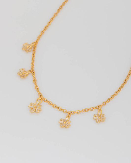 Collar Multichars Mini Flores Perladas