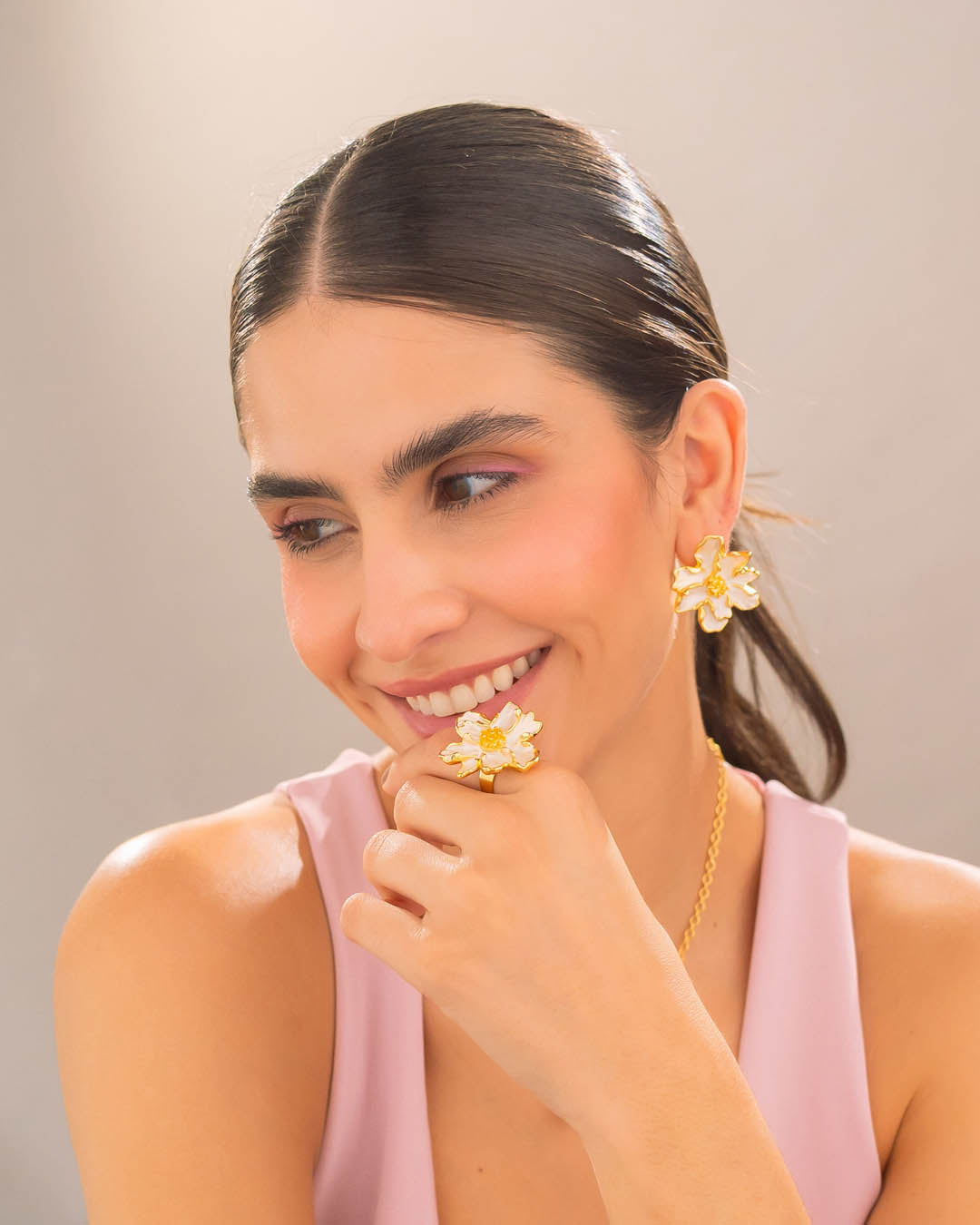 Anillo Maxi Flor Rosa