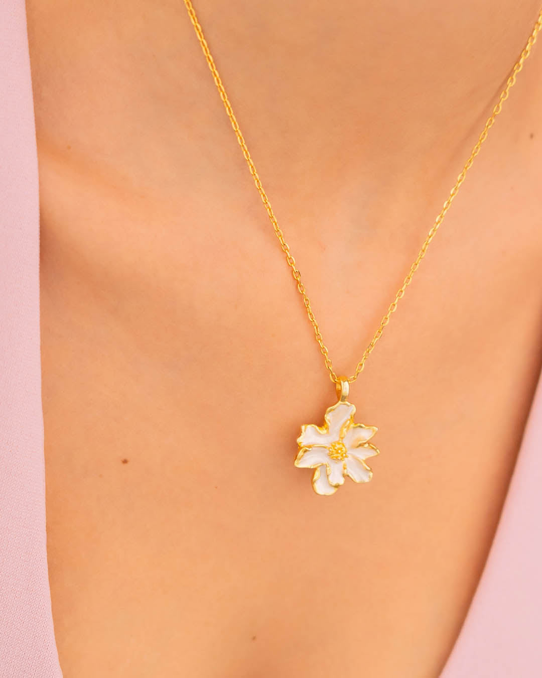 Collar Maxi Flor Perlado