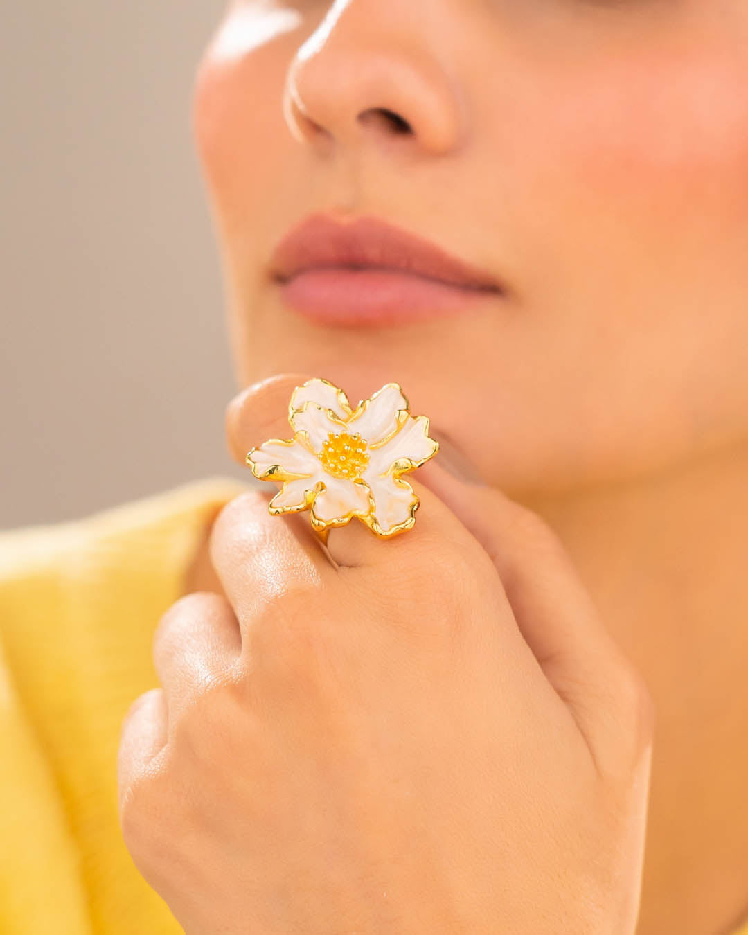 Anillo Maxi Flor Perlados