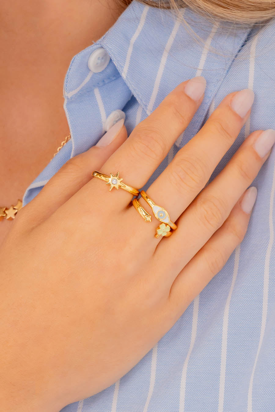 Set X3 Anillos Fortuna Talla 7