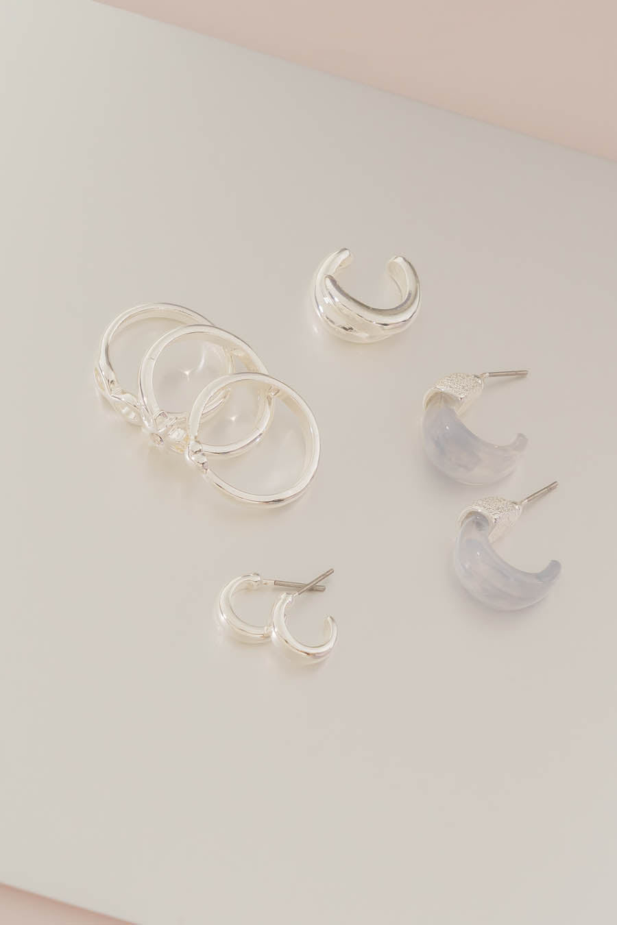 Set  X3 Anillos Infinito Plata Talla 8