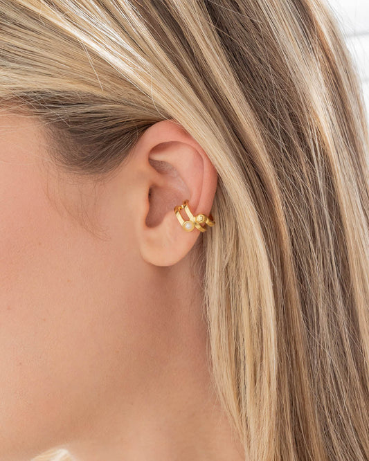 Earcuff Perla Oro