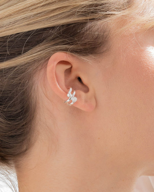 Earcuff Perla Plata