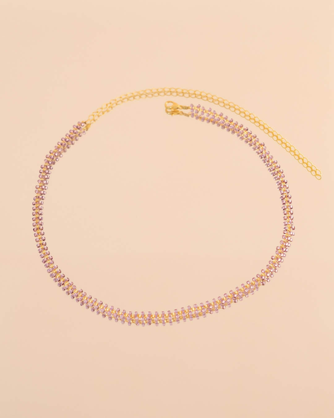 Choker Tejido Lila Translúcido + Aretes